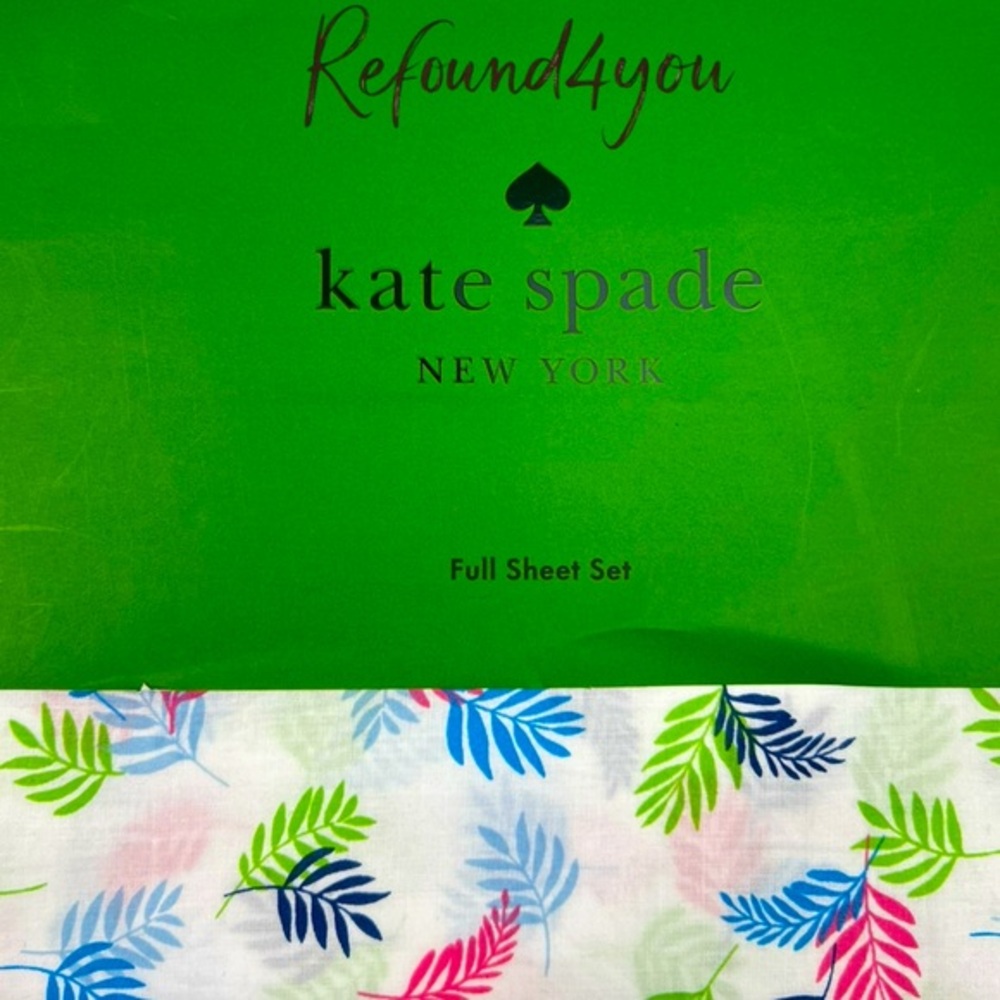 Kate Spade - ‘Tropical Leaf’ Full Sheet Set. NWT. Firm!